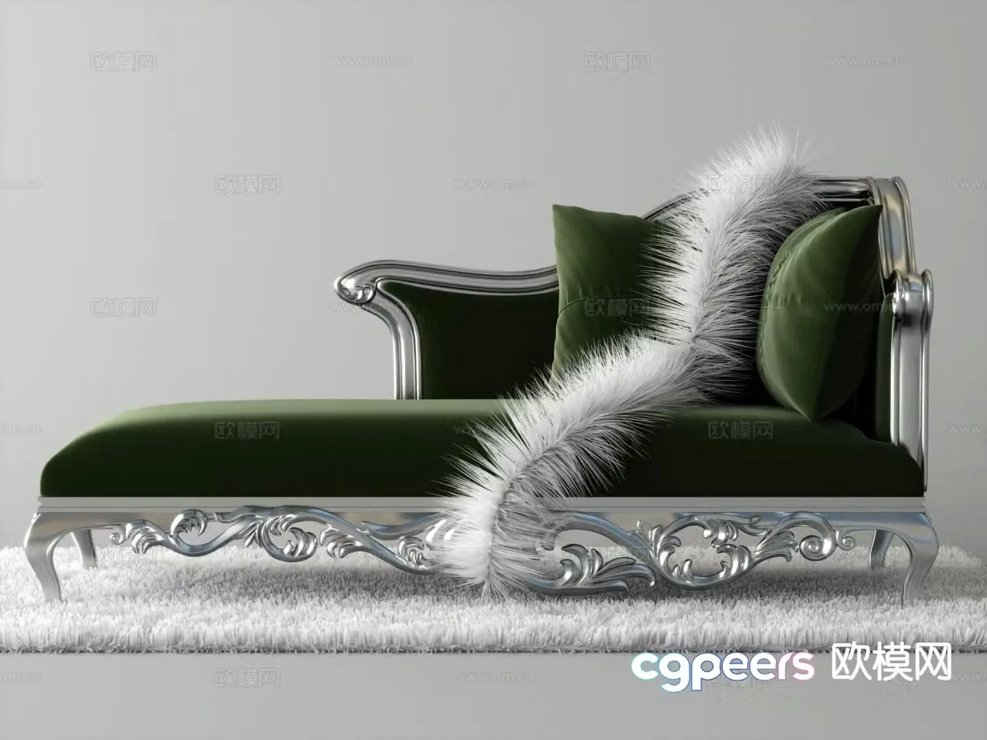 European beauty chaise longue 3d model