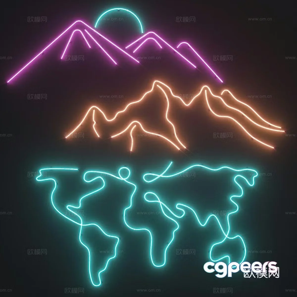 Neon light 3d model