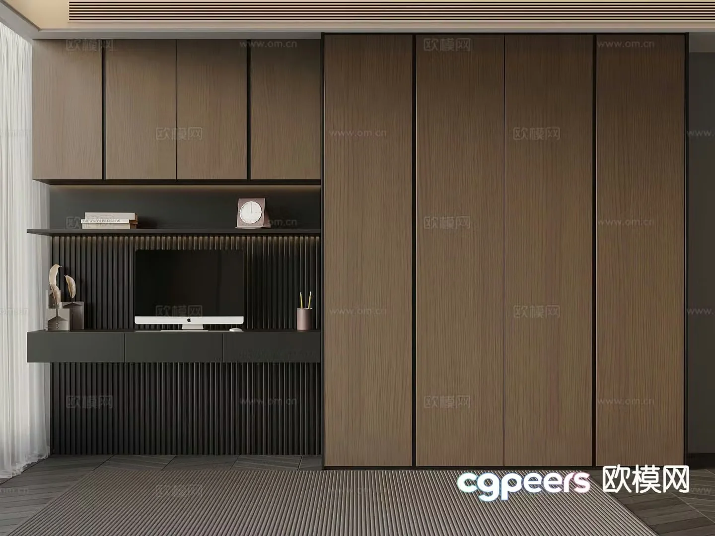 Italian minimalist wardrobe 3D model