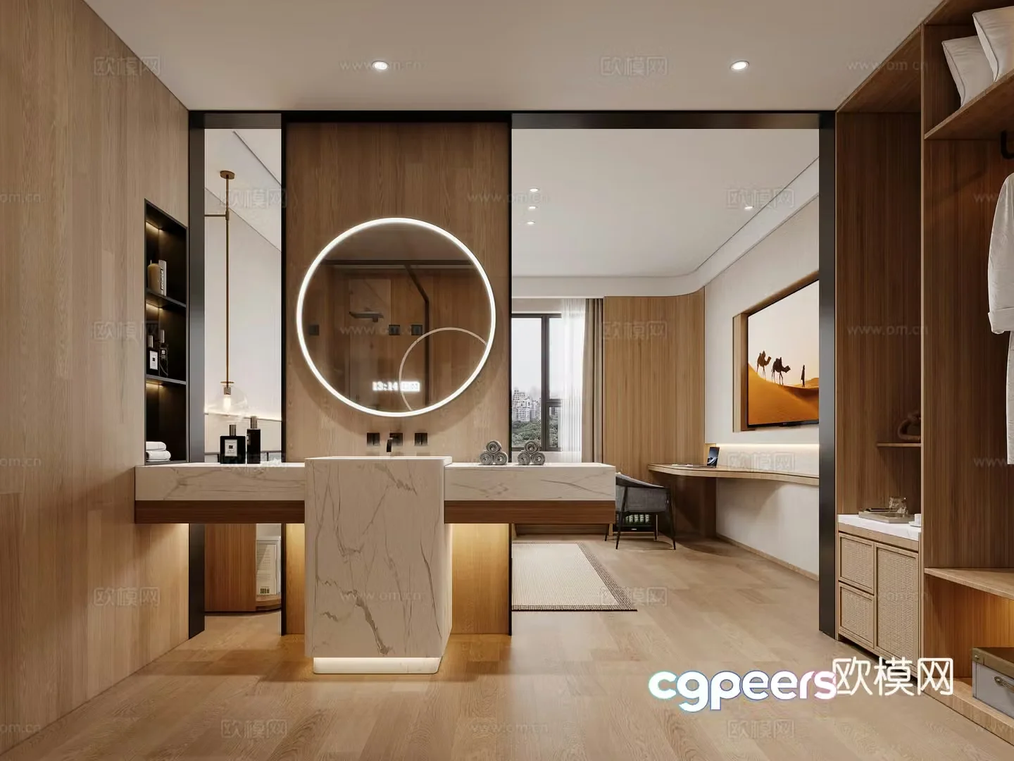 New Chinese hotel room 3D model