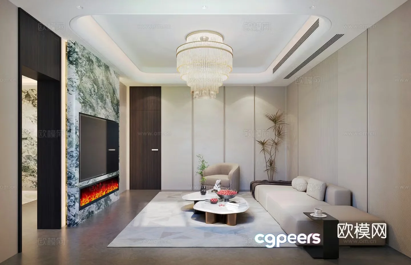 Modern living room 3d model