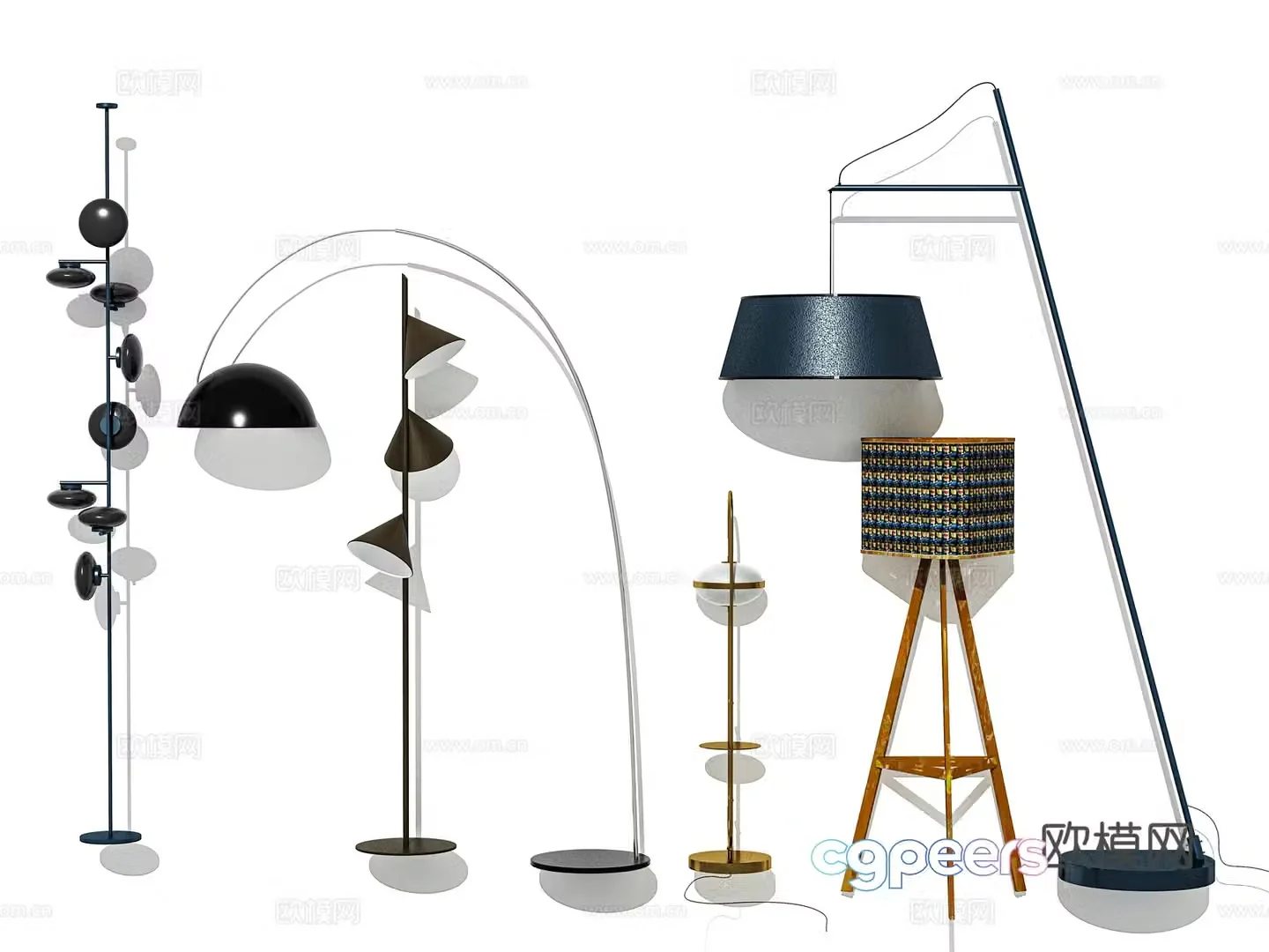 Modern Wasabi Lighting Fixture Indoor Bedroom Study Living Room Floor Lamp Ambient Light Combination 3D Model