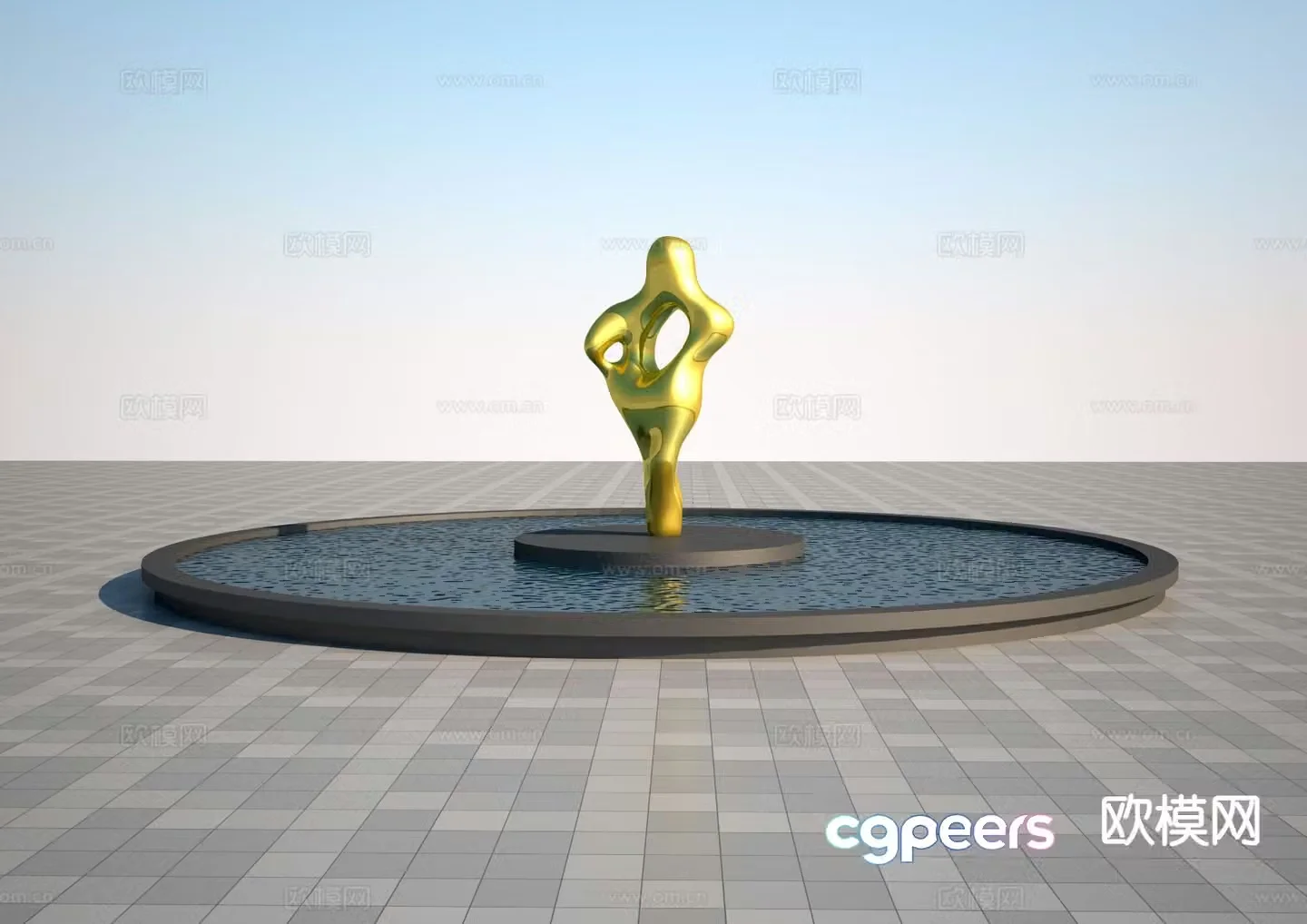 Abstract sculpture standing sculpture 3d model