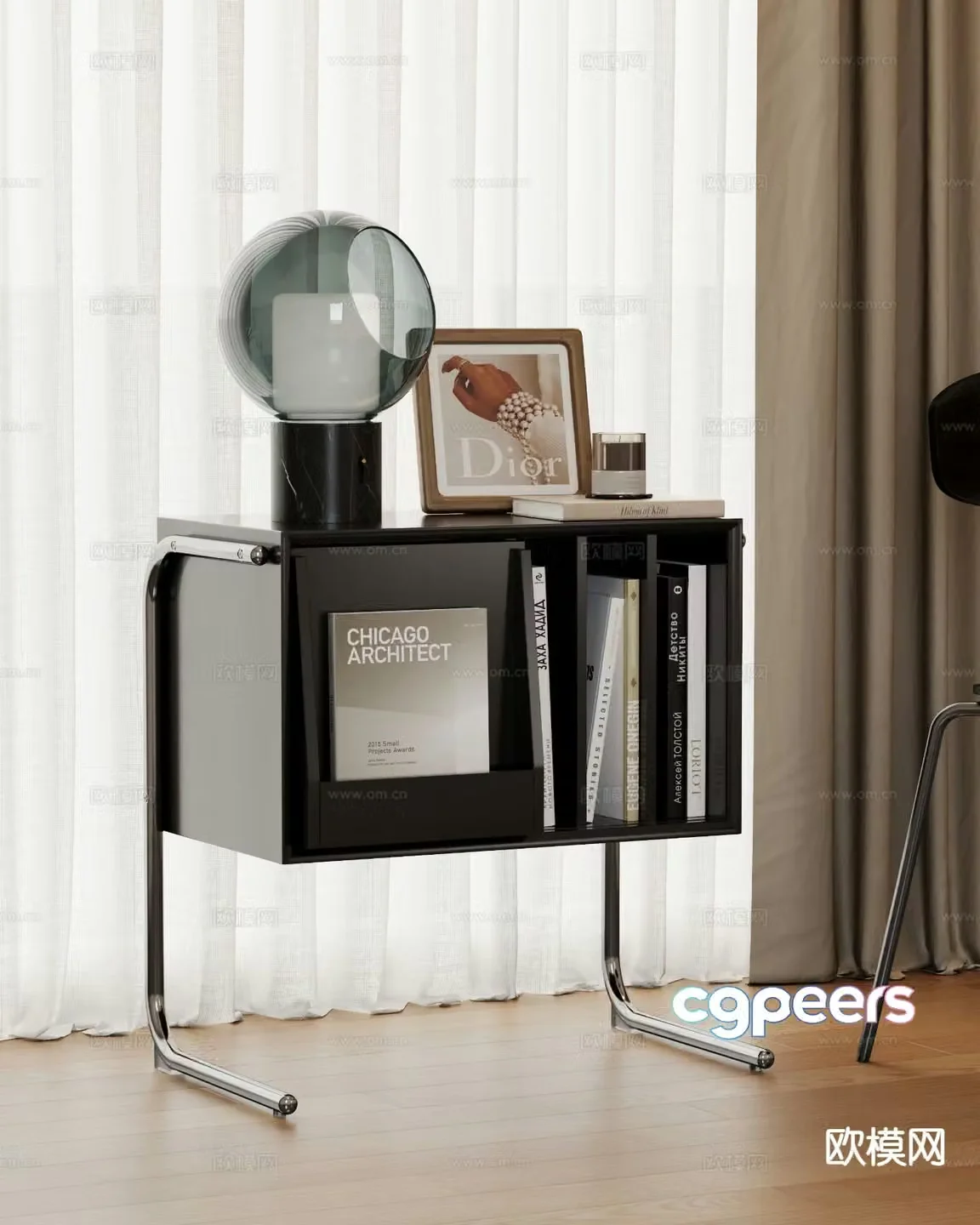 Modern bookcase 3d model