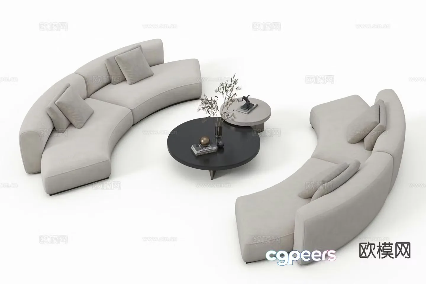Modern curved sofa modular sofa 3d model