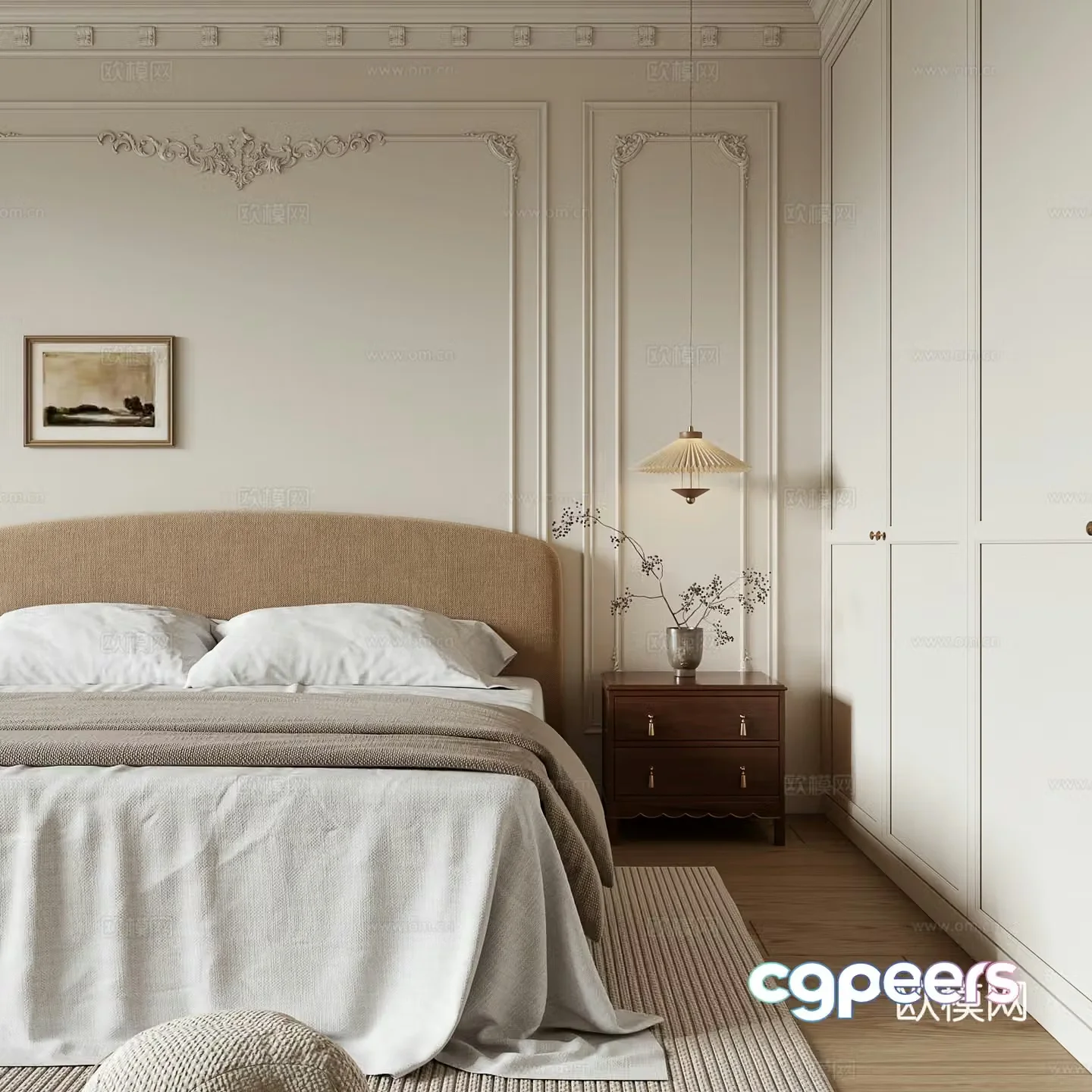 French medieval style bedroom 3d model