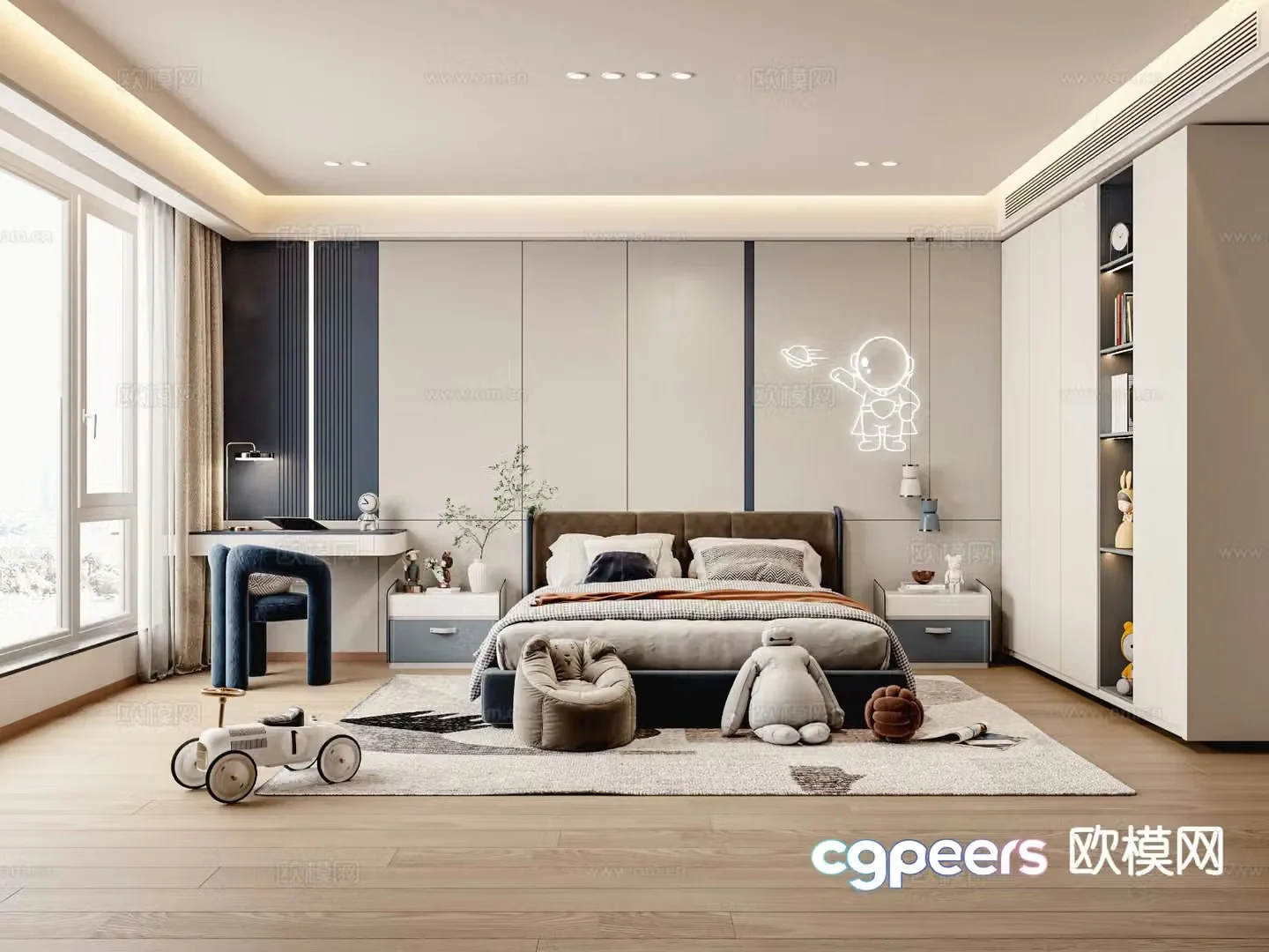Cream style boy’s room children’s room child’s room 3d model