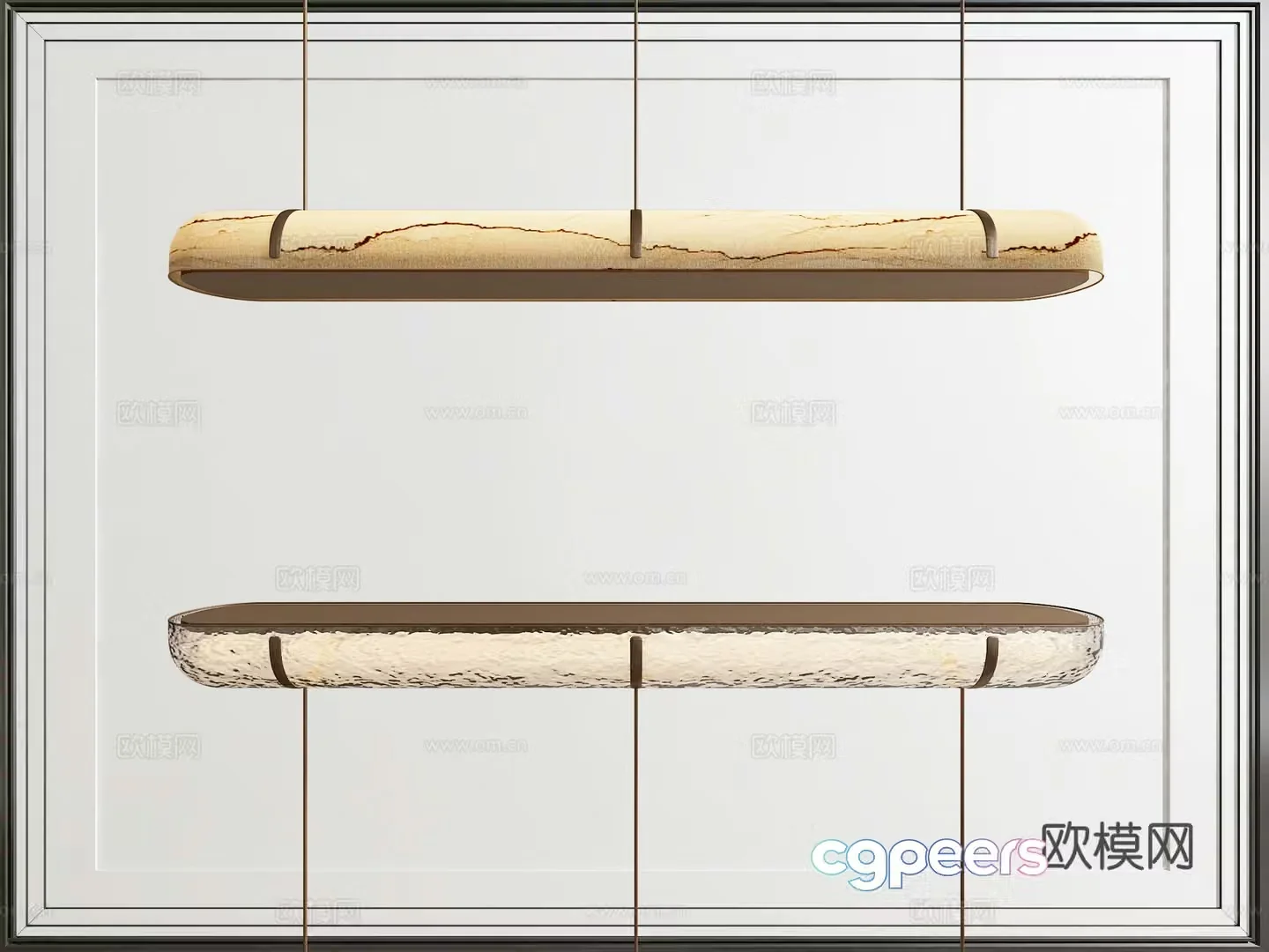 New Chinese long chandeliers 3D model