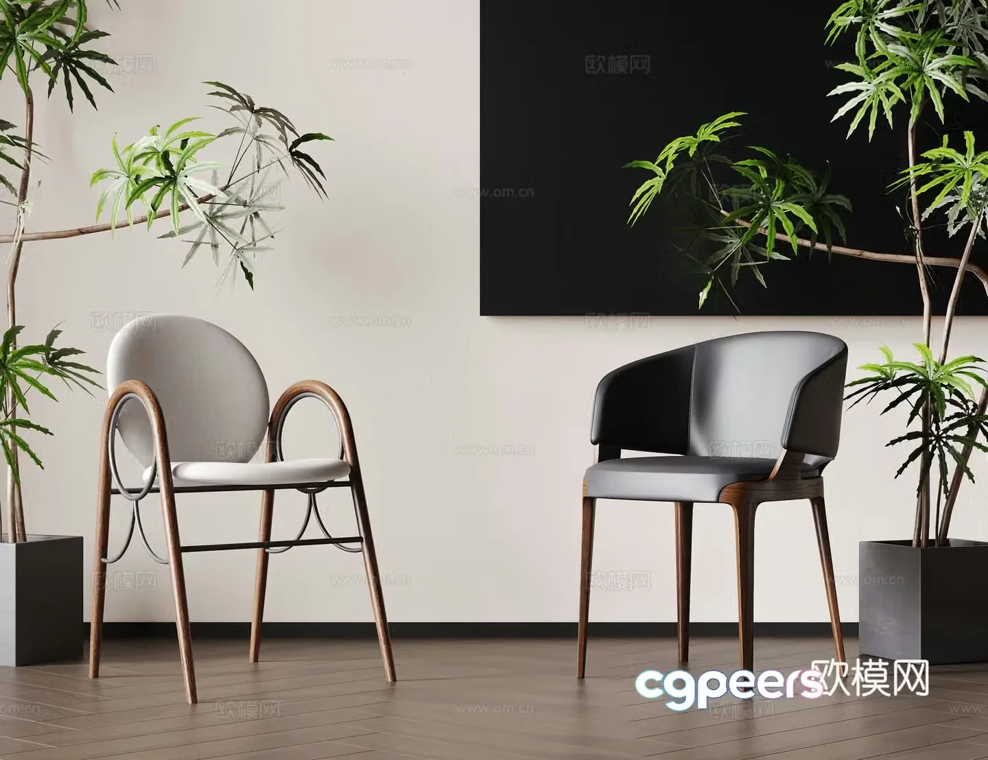 Medium style single chair dining chair book chair dressing chair 3d model
