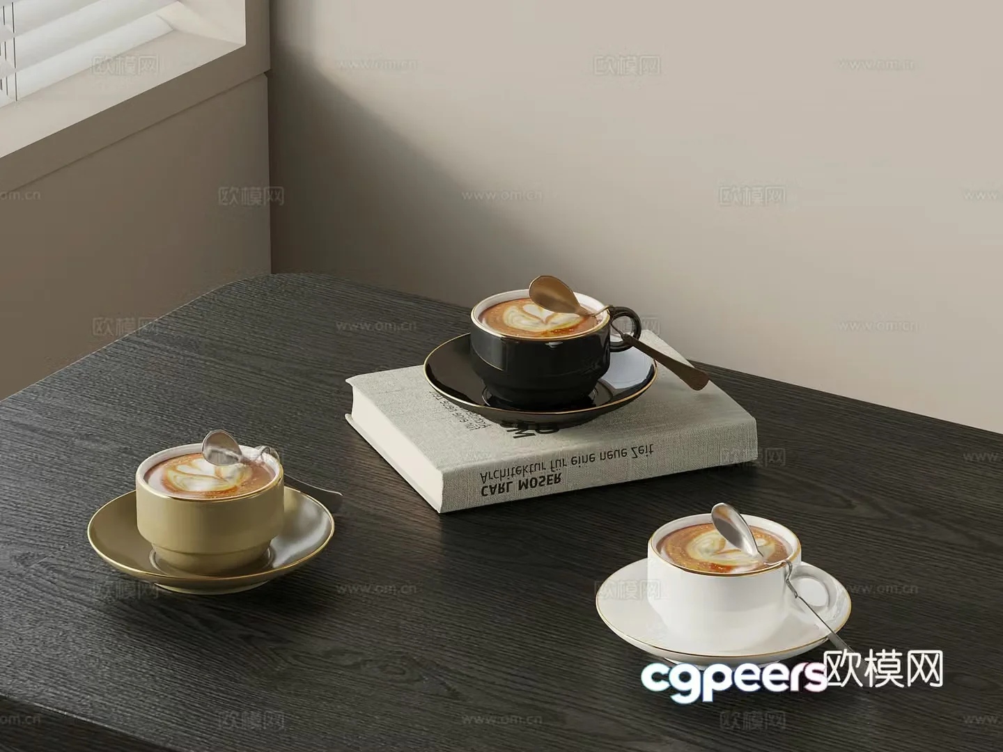 Modern coffee cup ornament 3d model