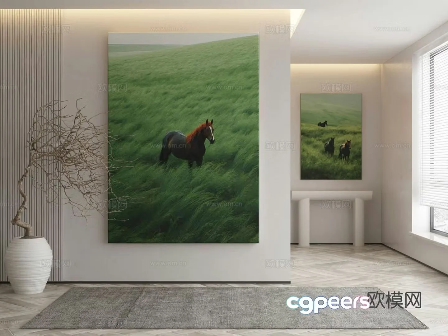 Modern landscape painting decorative painting 3d model