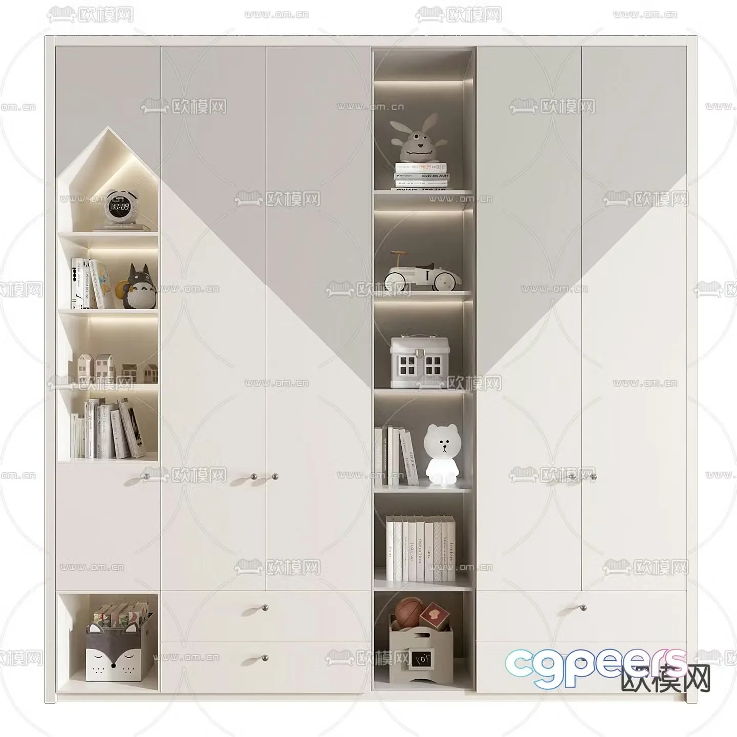 Children’s wardrobe storage cabinet 3d model