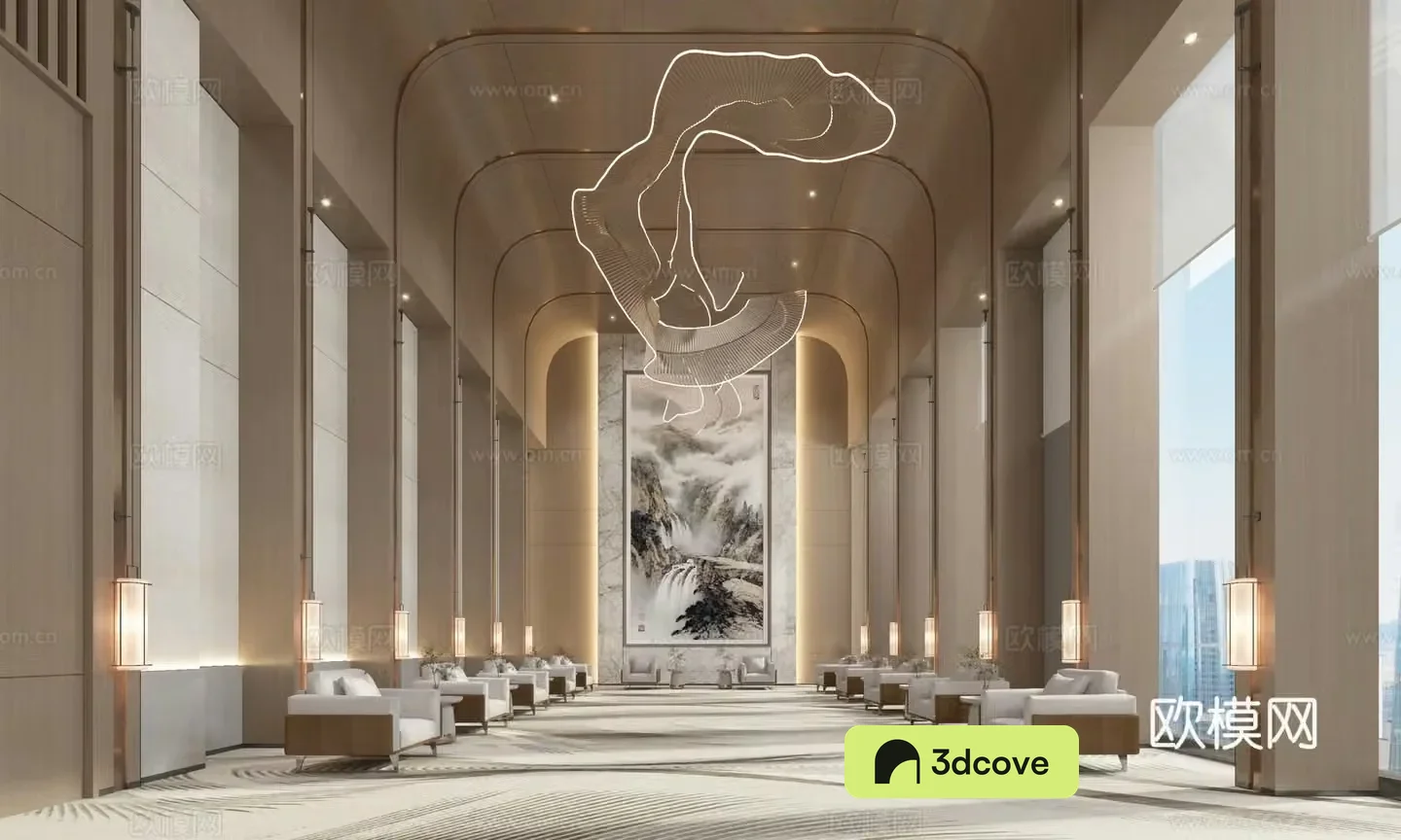 Modern light luxury VIP reception room