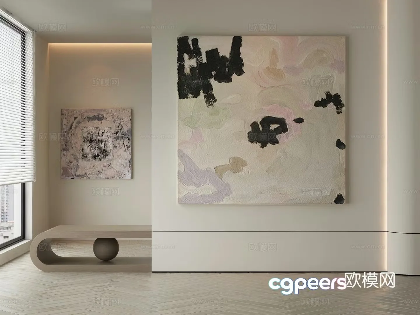 Modern Wasabi Hanging Painting Oil Painting 3D Model