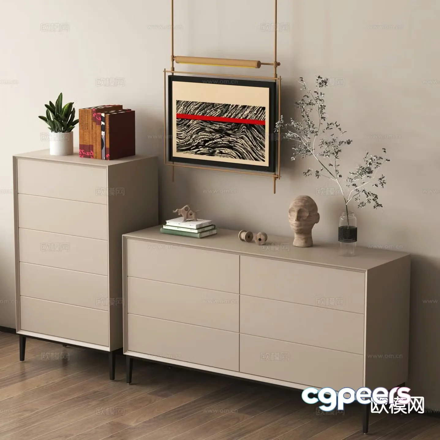 Modern entryway cabinet 3d model