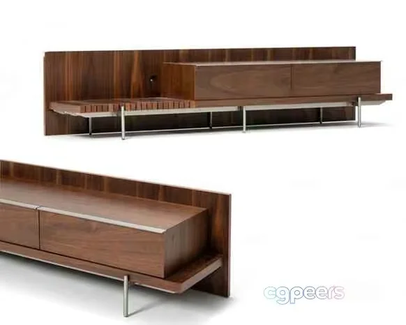 Modern Walnut Tv Stand 3D Model – 489 – CORONA Render