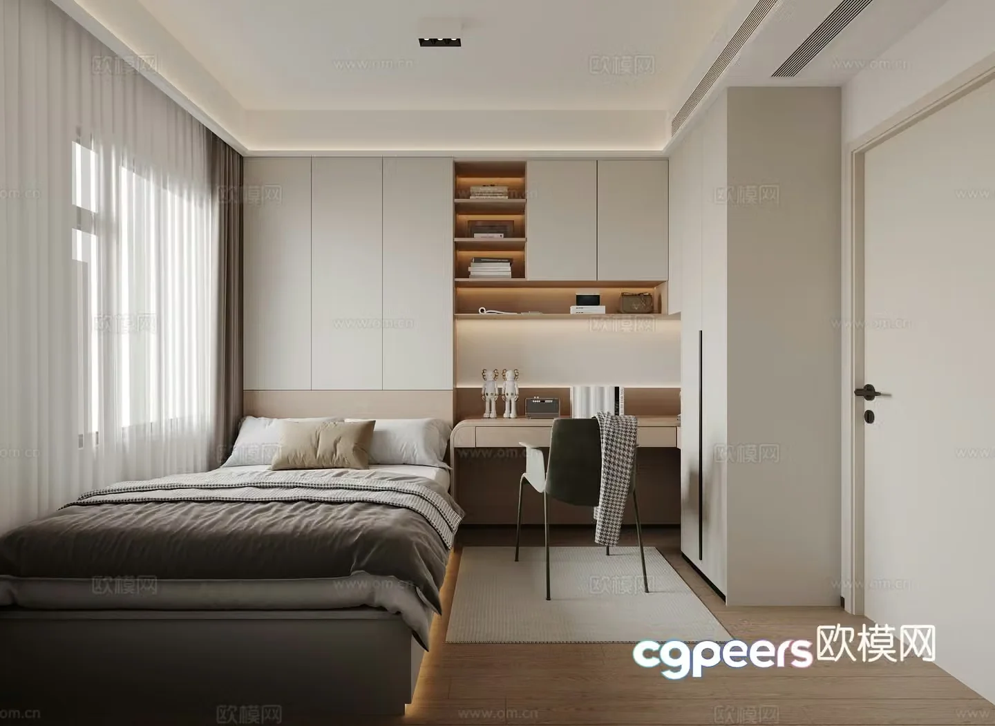 Modern bedroom Tatami room 3d model