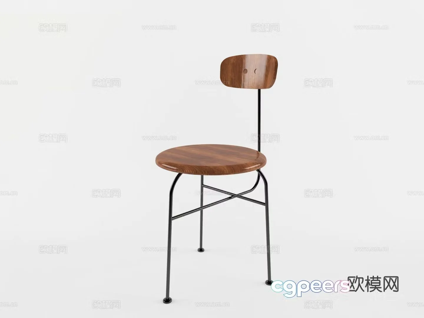 Log style chair single chair dining chair 3d model