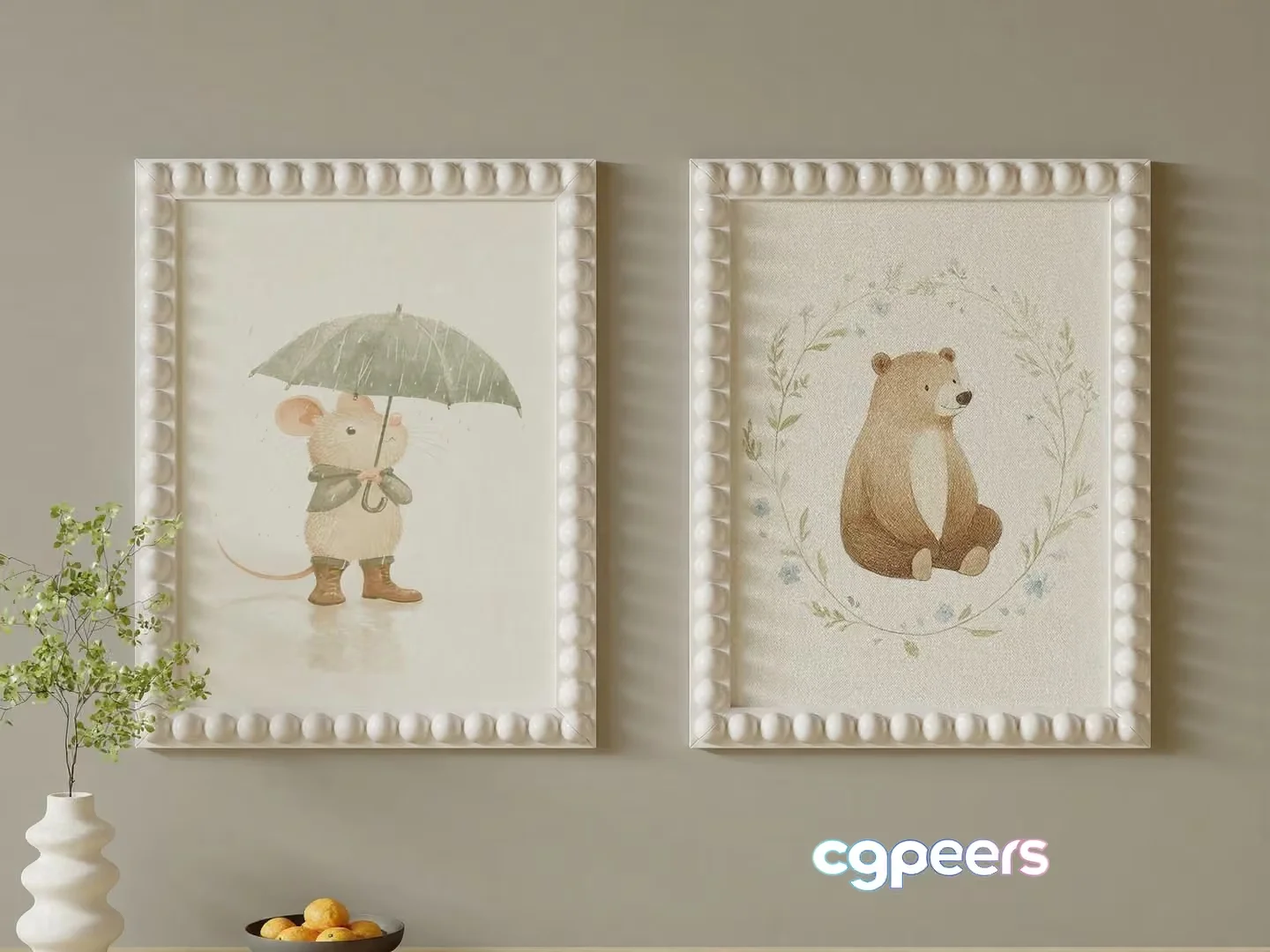 White Picture Frames 3D Model – 4987 – VRAY Render