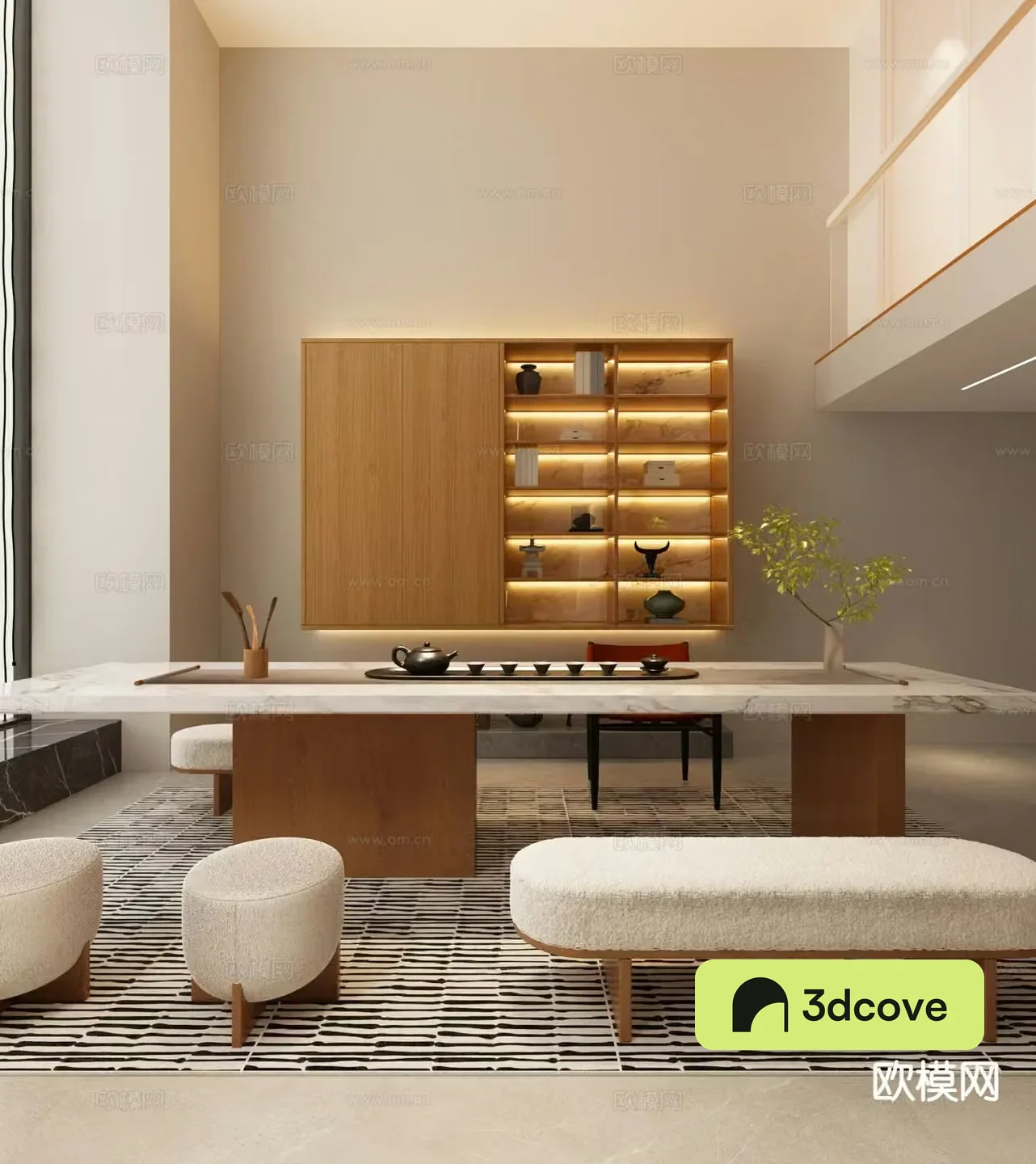 New Chinese style basement leisure room tea tasting room