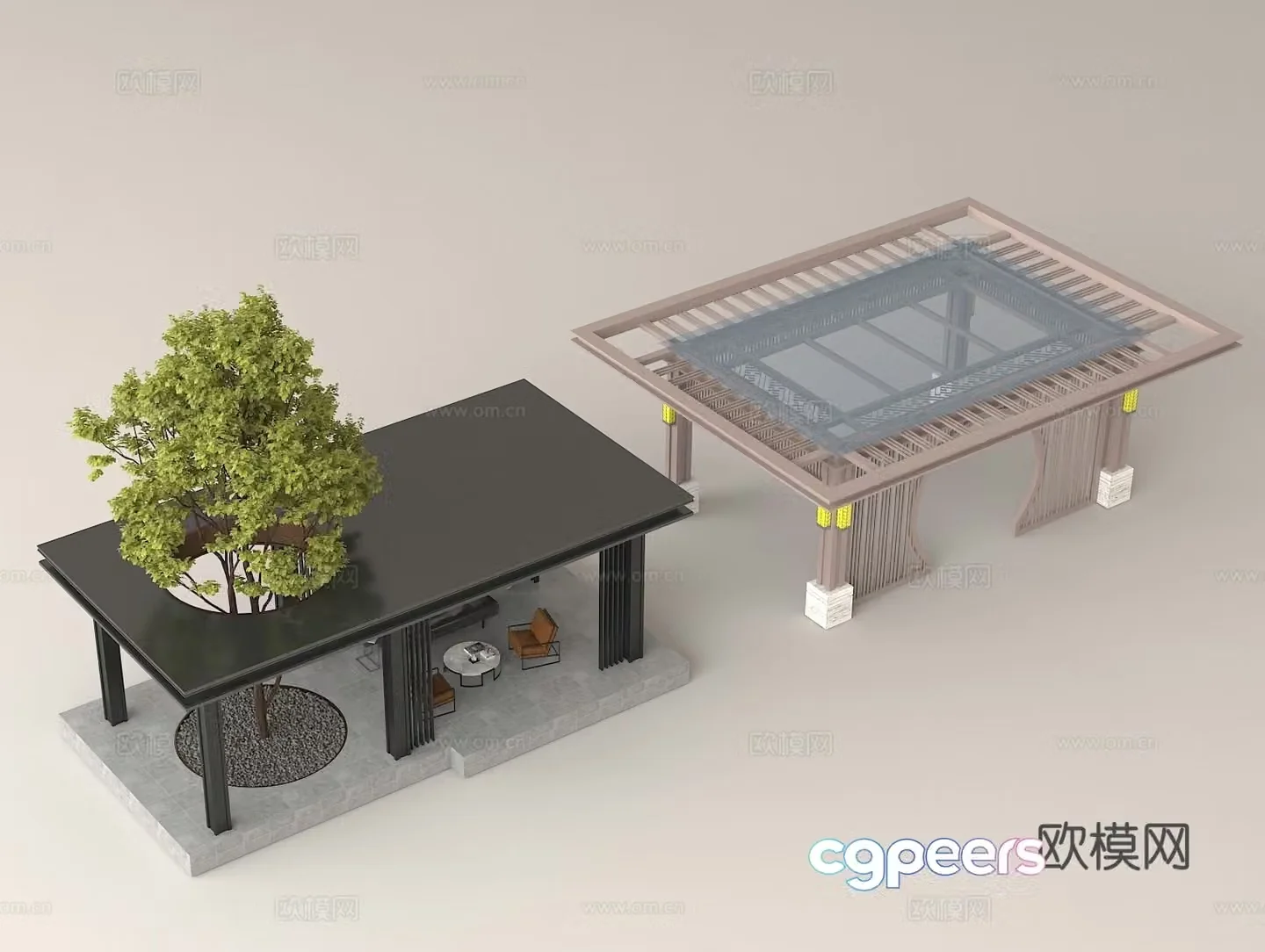Outdoor Landscape Garden Design Landscape Pavilion Modern Architecture Outdoor Recreation Area Garden Facilities 3D Model