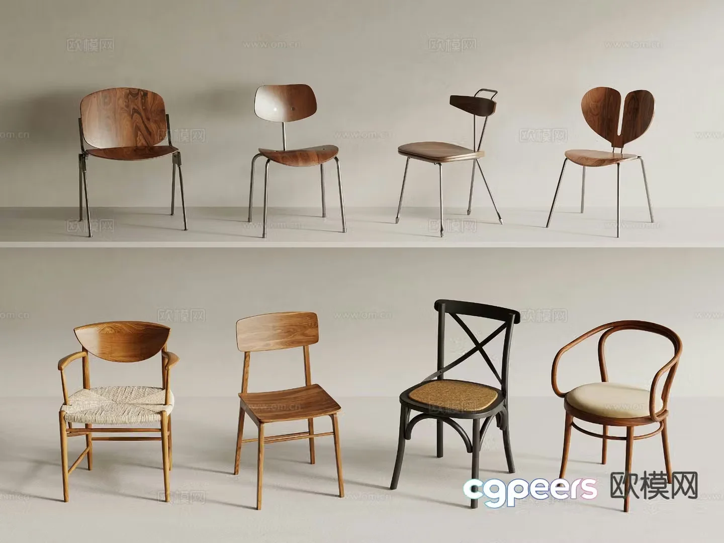 Medieval style chair dining chair 3d model
