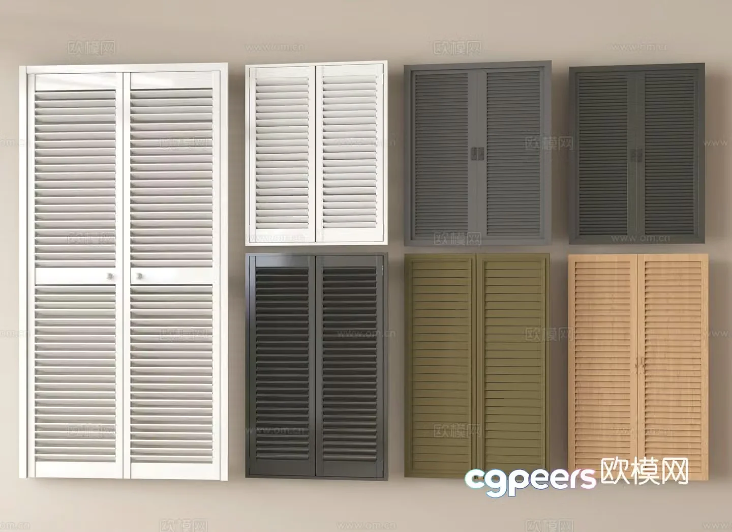 Modern window blinds casement blinds 3d model