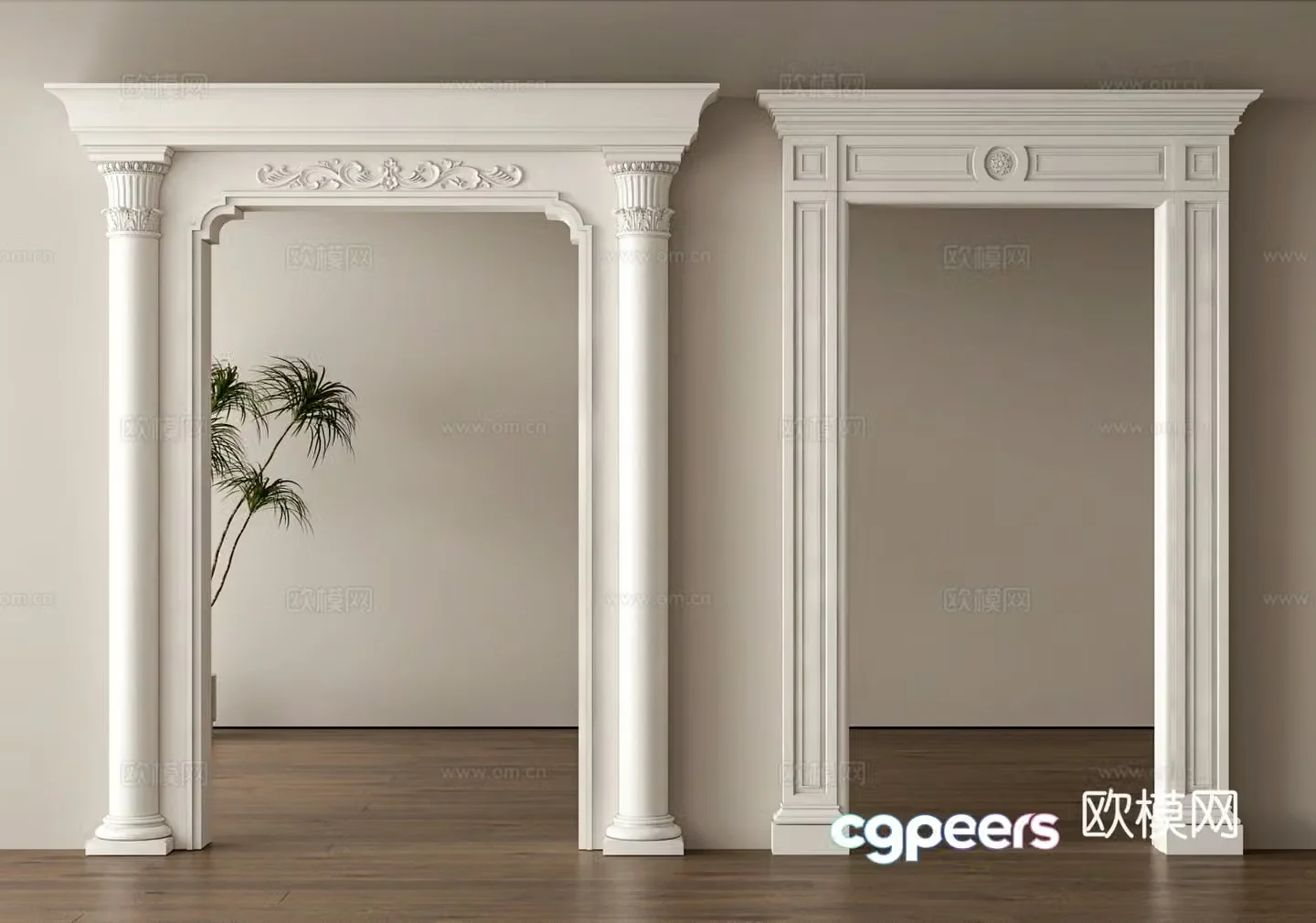 European style door cover dumb door opening 3d model