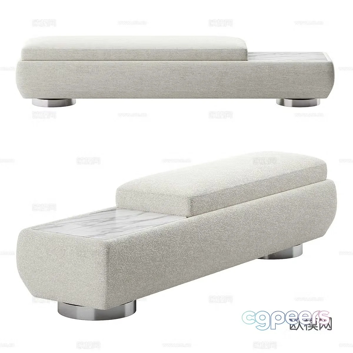 Modern Italian fabric bench 3d model