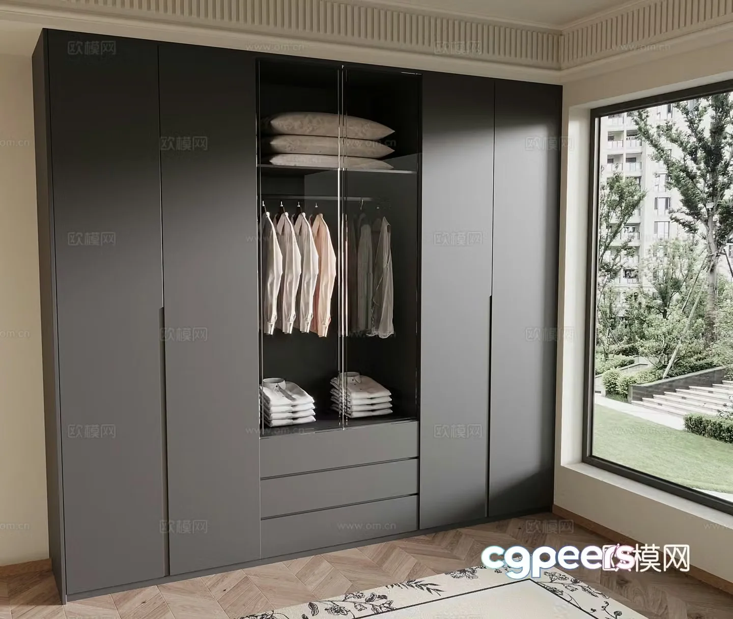 Modern wardrobe 3d model
