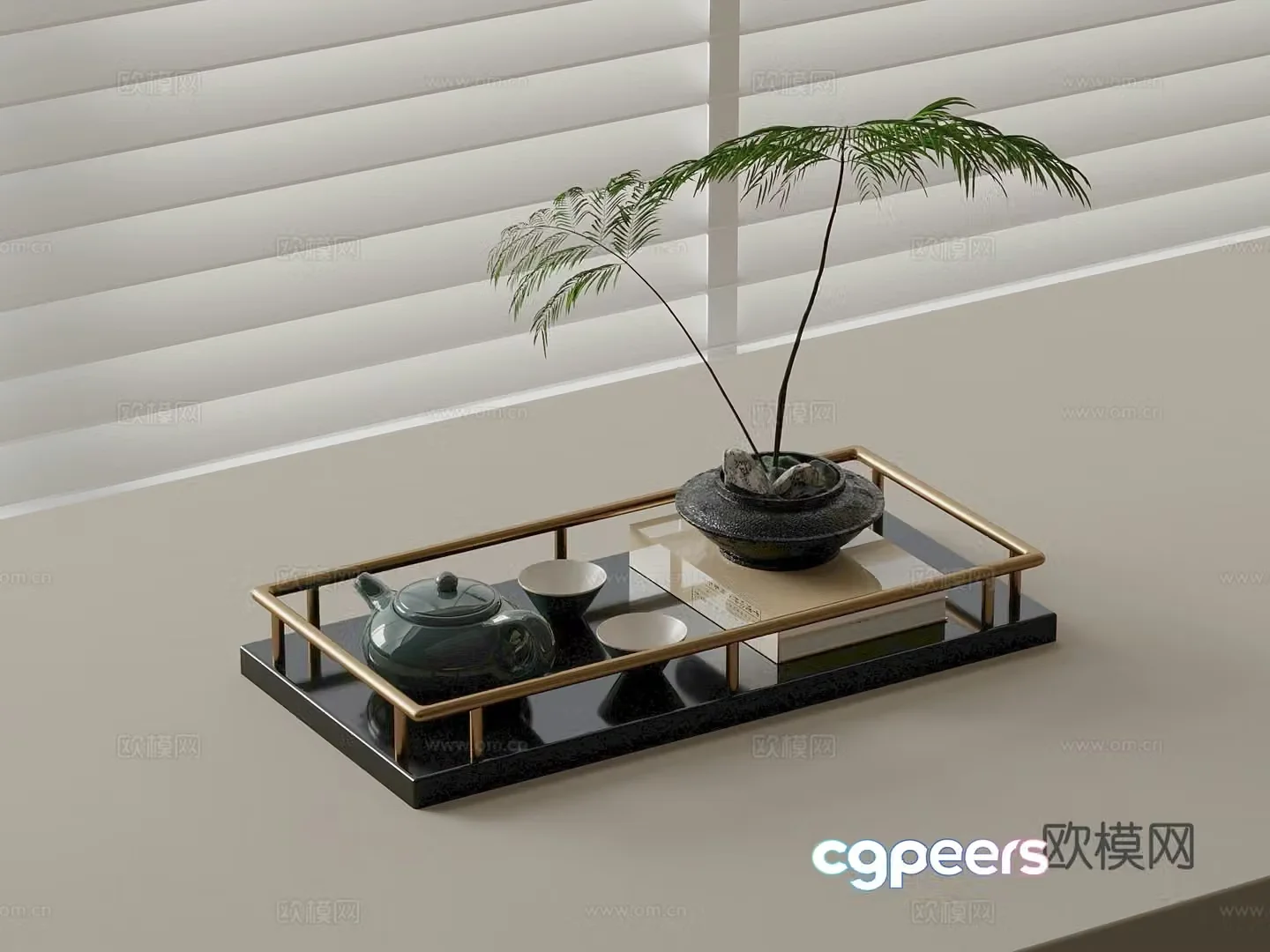Tea set New Chinese style tea set Pallet 3D model