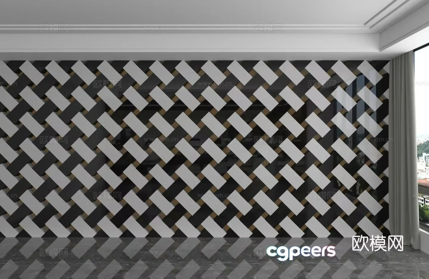 Modern background wall 3d model