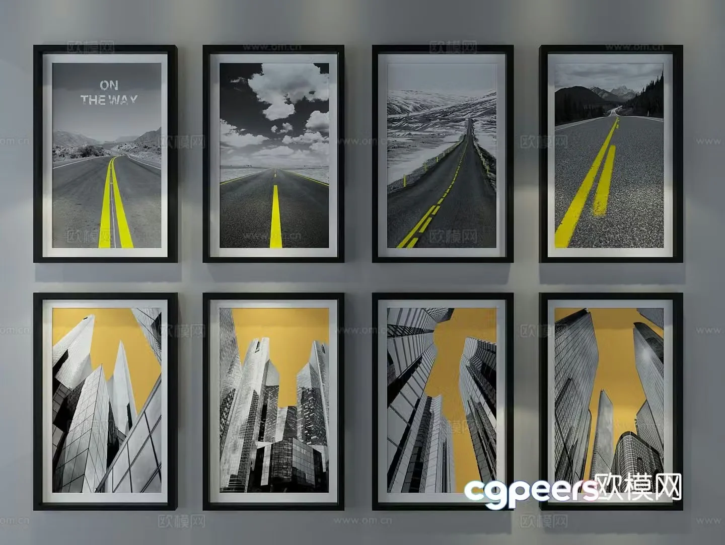 Modern minimalist painting architectural painting decorative painting 3D model