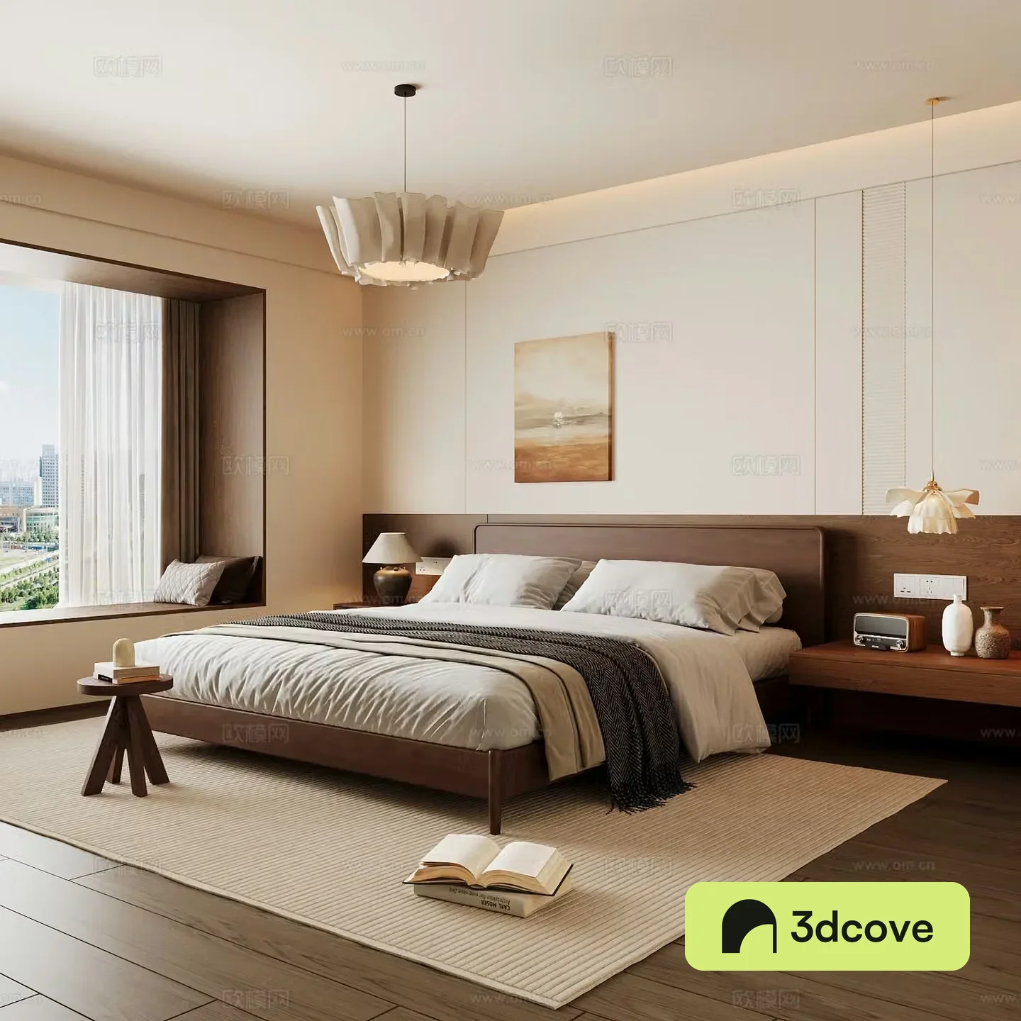 Wasabi Middle Ages Home Bedroom Wasabi Wind Bedroom Secondary Bedroom Master Bedroom Bathroom Window Bedroom 3D Model