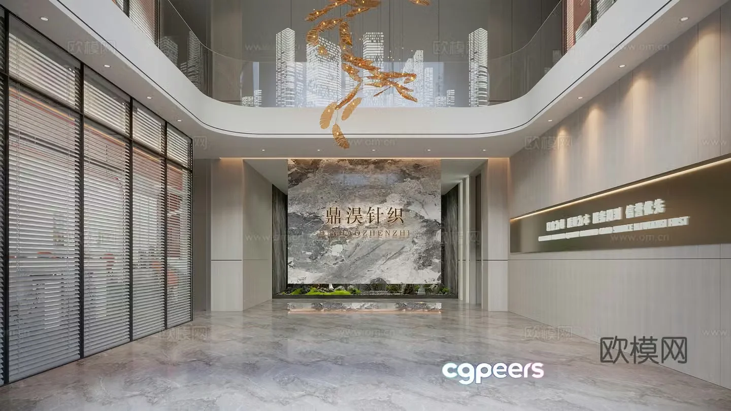 Modern company hall office lobby 3D model