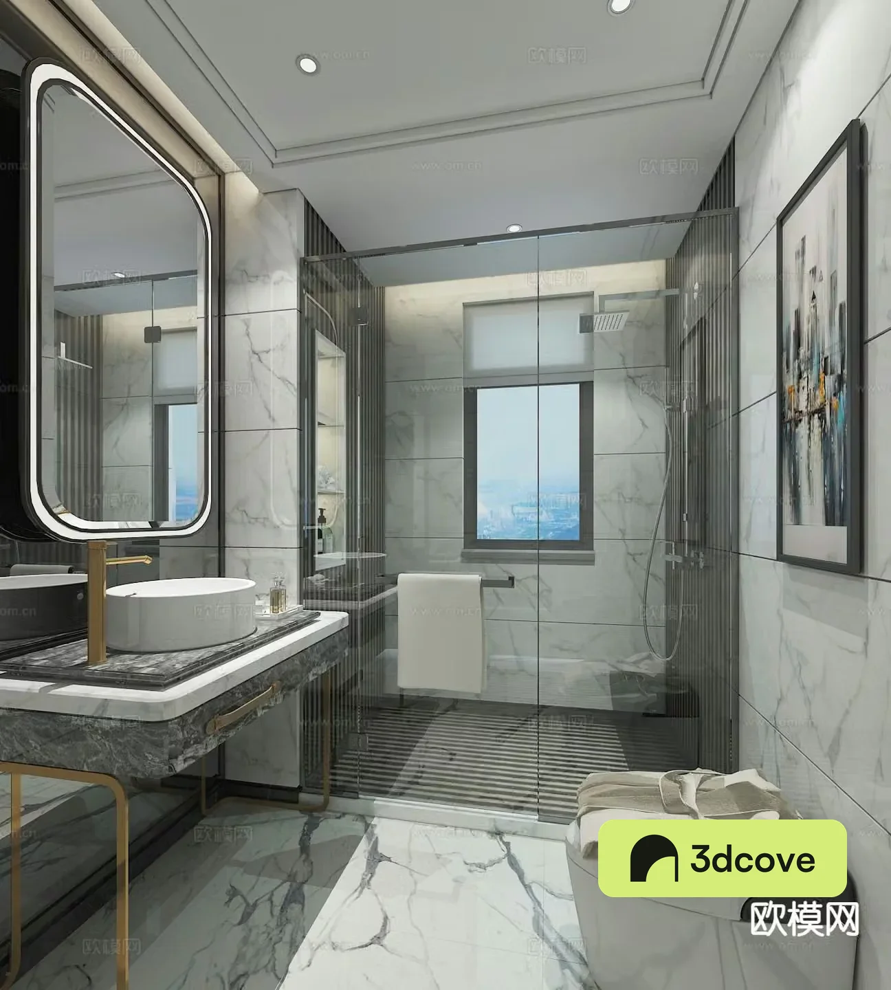 Modern bathroom toilet