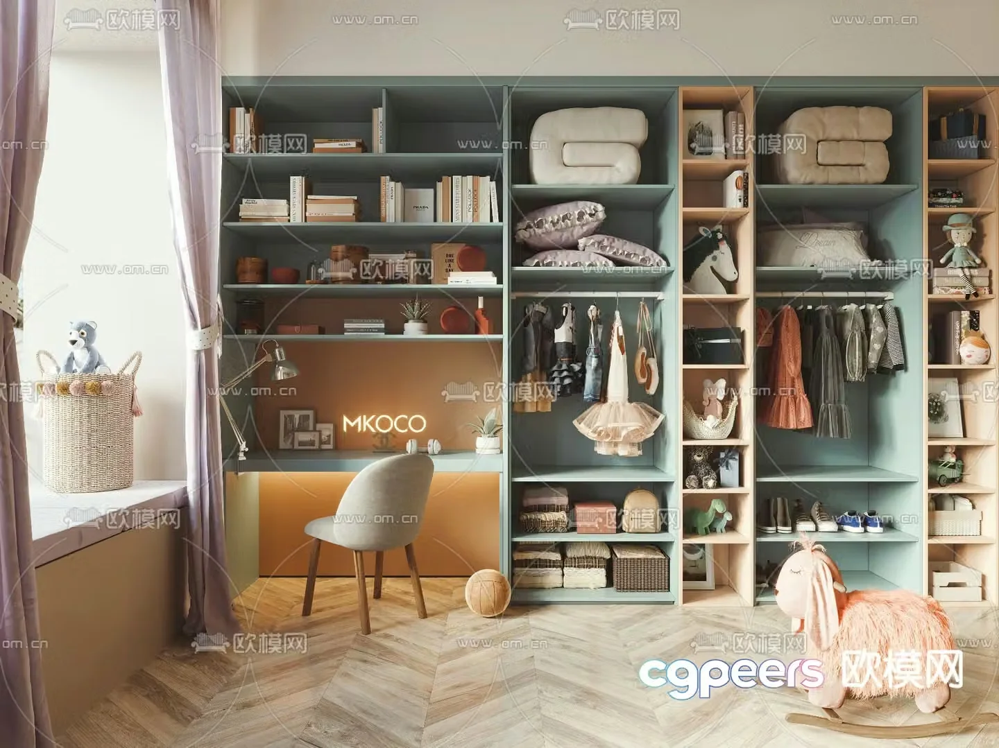 Children’s wardrobe toy cabinet 3d model