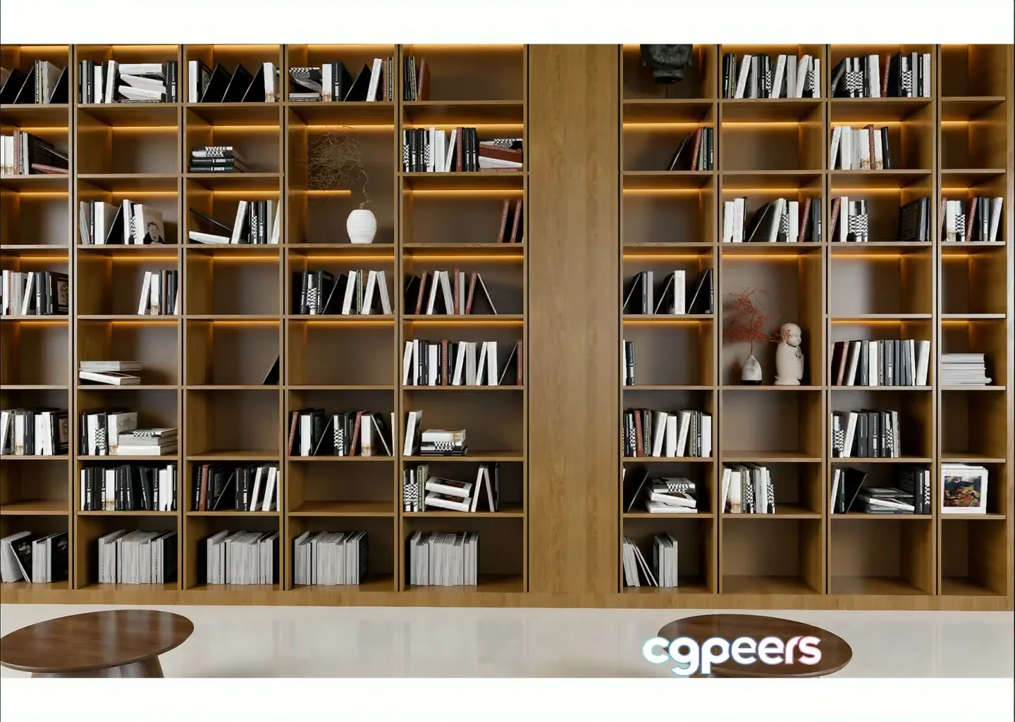 Wooden Bookshelves 3D Model – 6932 – VRAY Render
