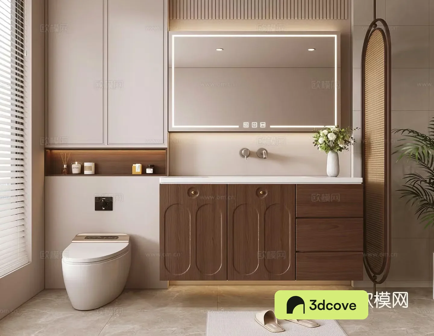 Modern solid wood bathroom cabinet