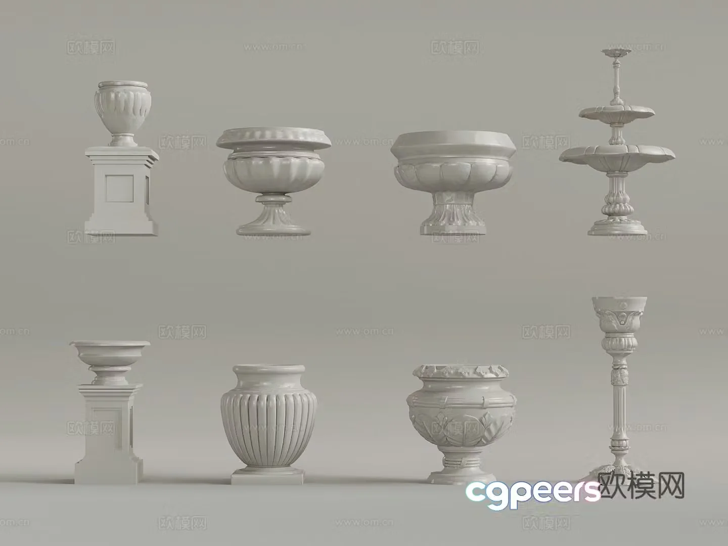 Flower bowl European style flower bowl flower bed 3D model