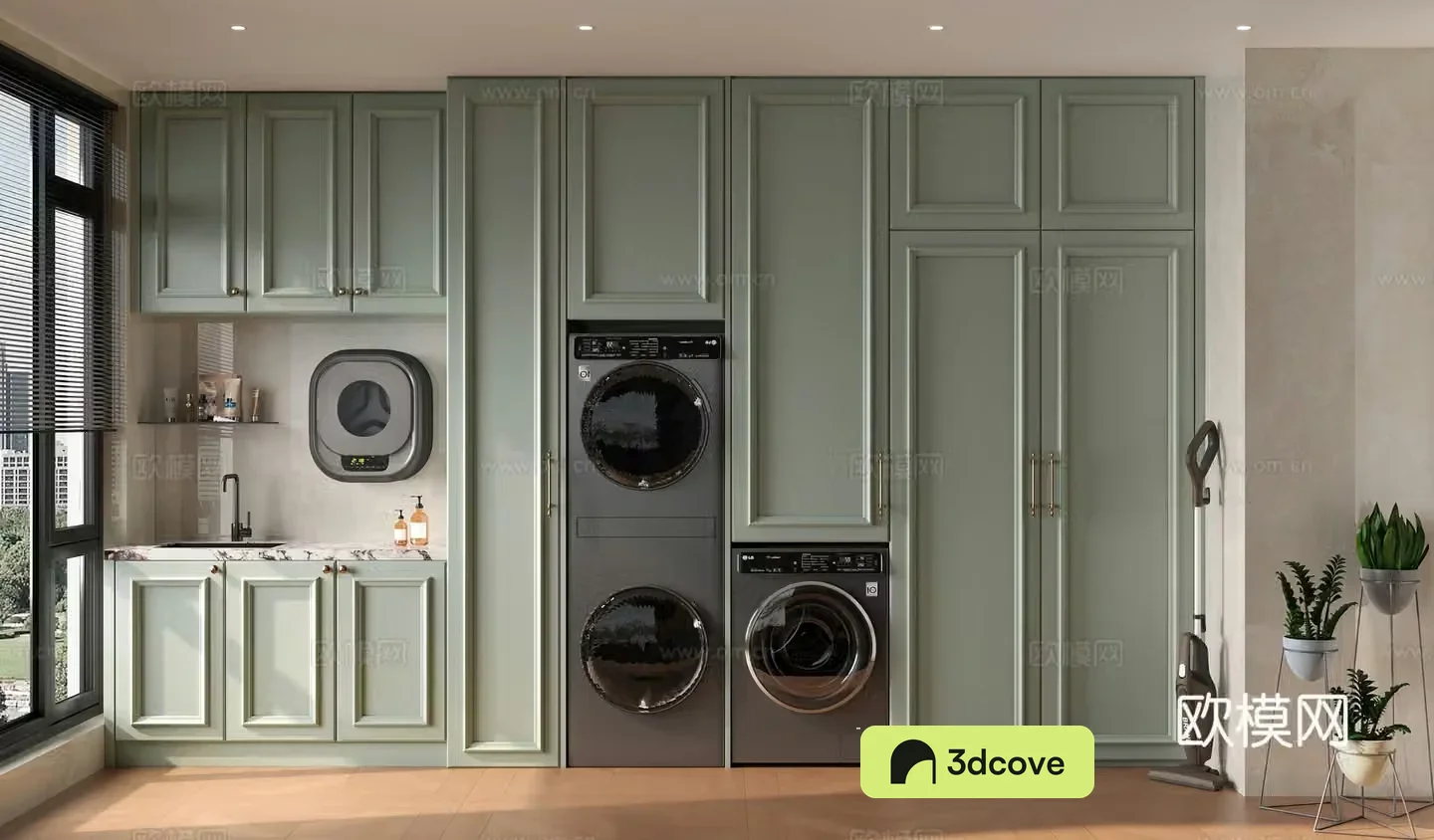 French European laundry room French American washing machine cabinet Washing and drying machine washing machine wall-mounted small