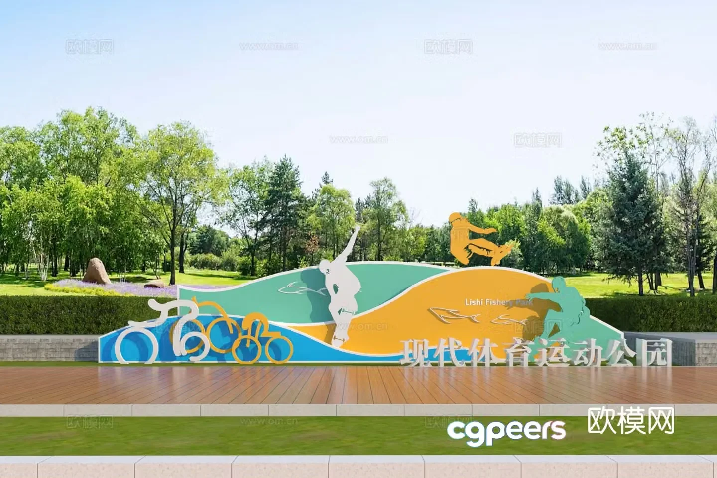 Urban sculpture sports theme sculpture 3d model