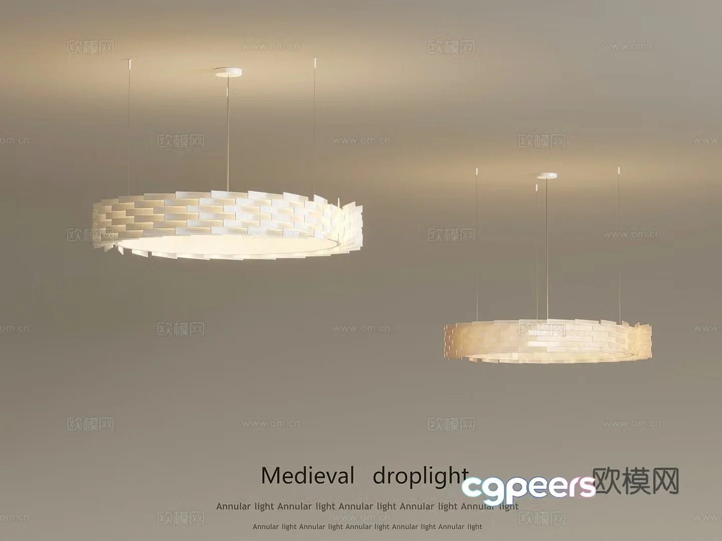 Modern Cream Style Chandelier 3d Model