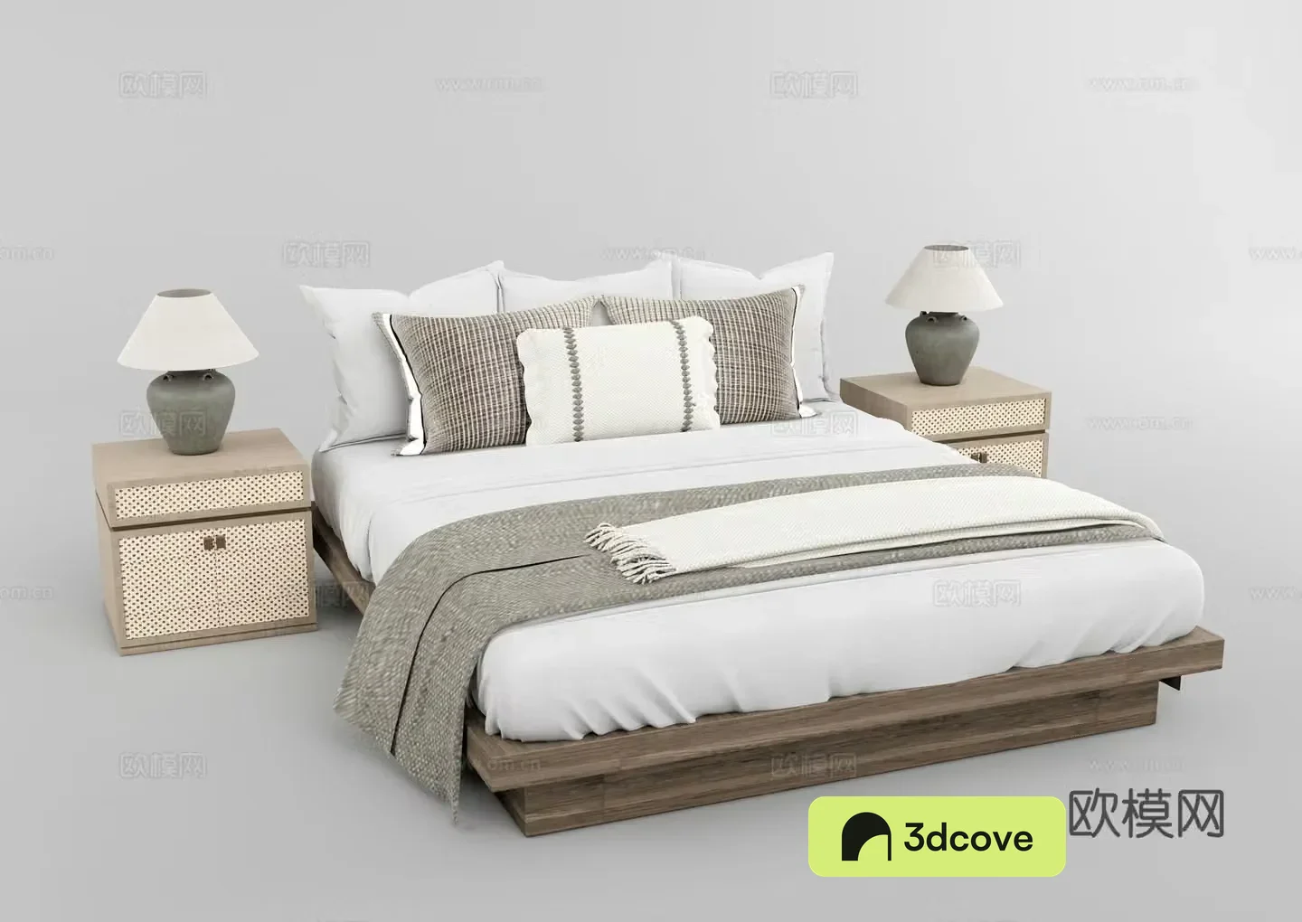Wasabi Double Bed 3D Model