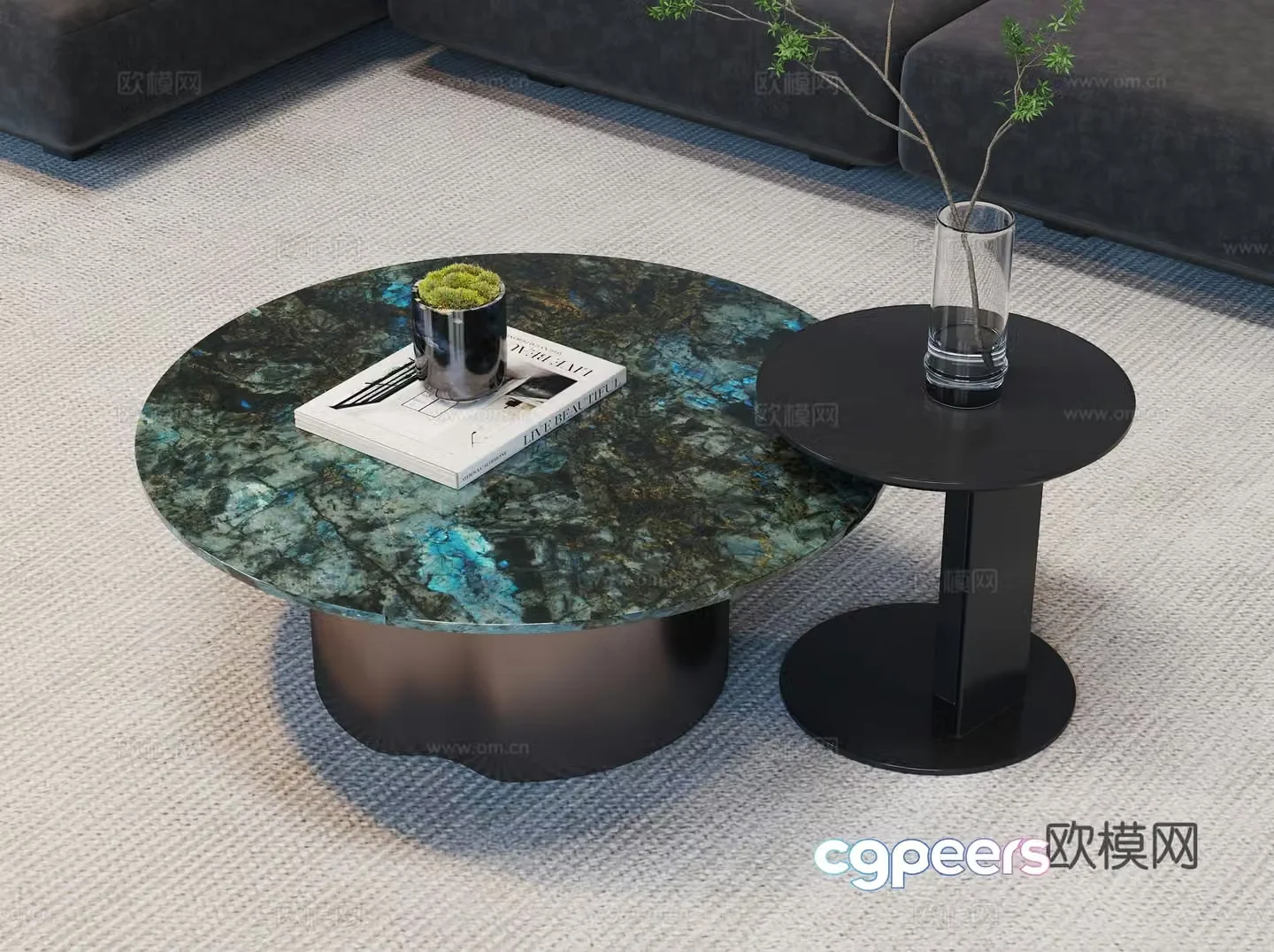 Modern coffee table marble coffee table special shape coffee table letter coffee table coffee table ornament 3D model