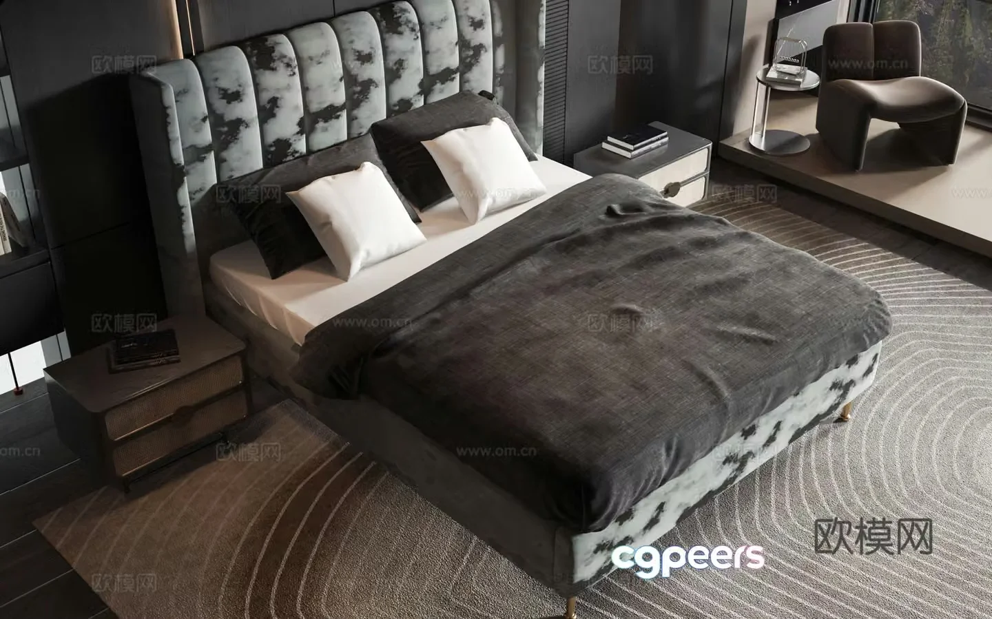 Modern style product bed 3d model