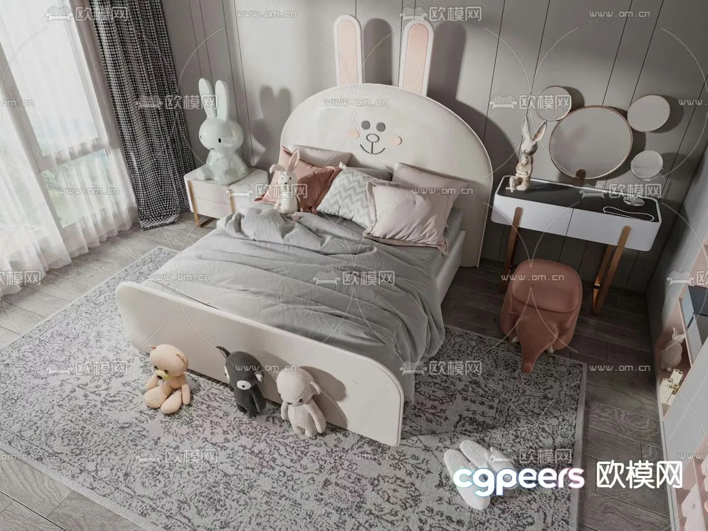 Modern children’s bed 3d model