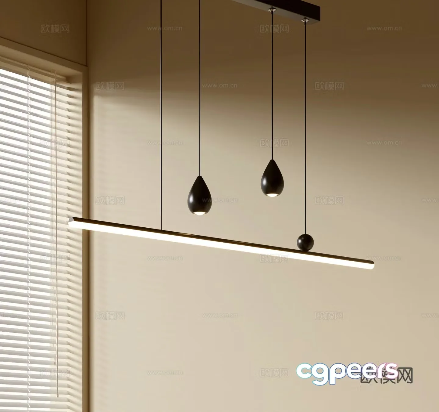Modern simple chandeliers Nordic style chandeliers Mediterranean style chandeliers Study lamp combination Restaurant lamp 3D model