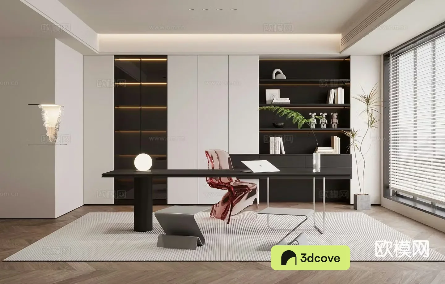 Modern minimalist study