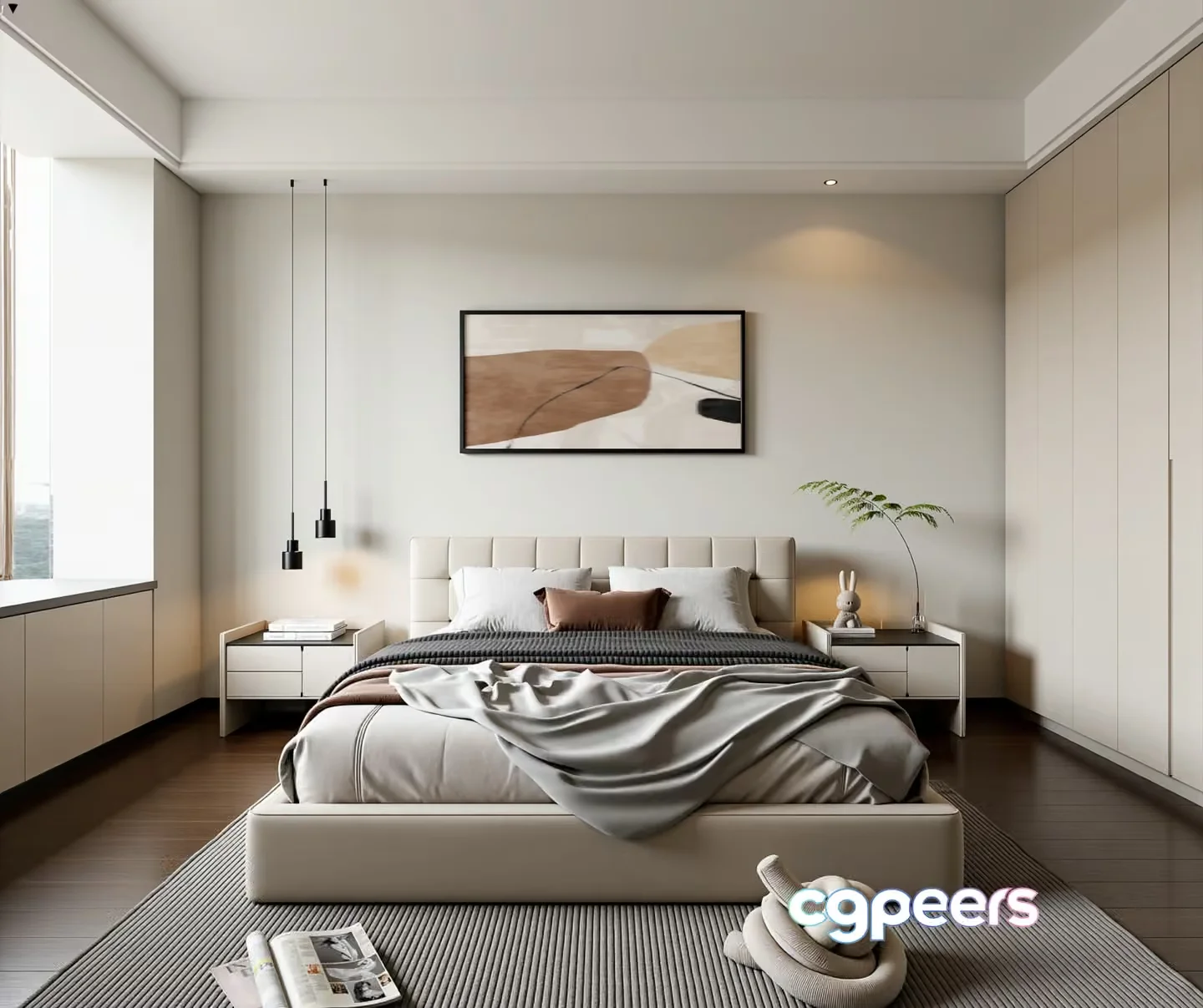 Cozy Modern Bedroom 3D Model – 6595 – VRAY Render